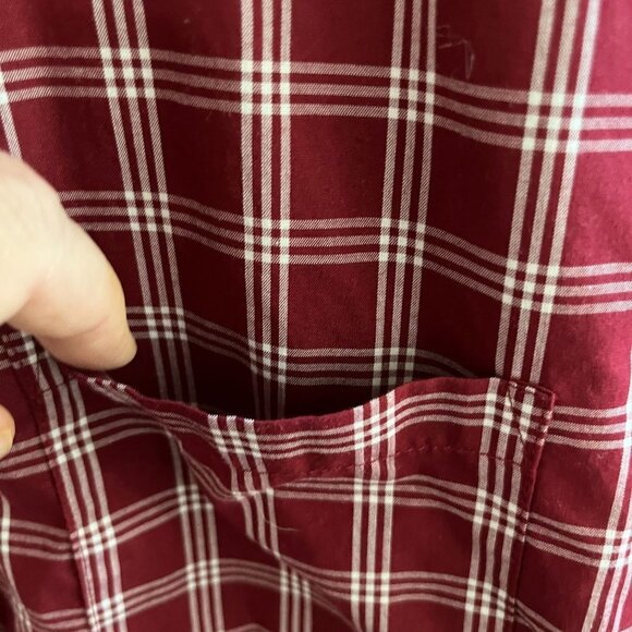 Vintage Wrangler Brushpopper Western Button Up Shirt Mens XL T Red Check Striped - Picture 8 of 8